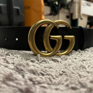 Gucci GG Black Belt - Size 75